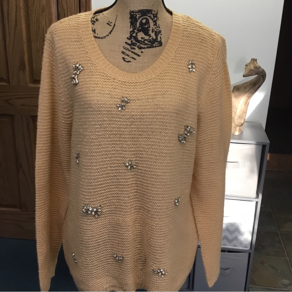 “C” Crystal Accented Sweater